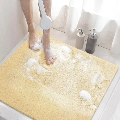 Miniatura 15 de HITSLAM Tapete de ducha antideslizante, tapete de bañera antideslizante de 24 x 32 pulgadas con drenaje, tapete de baño de ducha de PVC suave