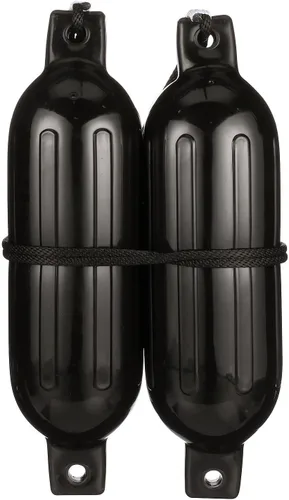 Seachoice - Kit de guardabarros de barco acanalado de doble ojo, incluye un par de líneas de guardabarros MFP, varios tamaños/colores Negro