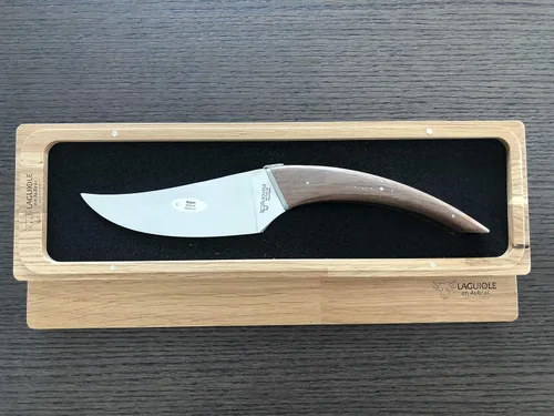 Miniatura 3 de Laguiole en Aubrac Cuchillo de queso hecho a mano 'Le Buron' KMF99NOI/LZB1 Mango de nogal