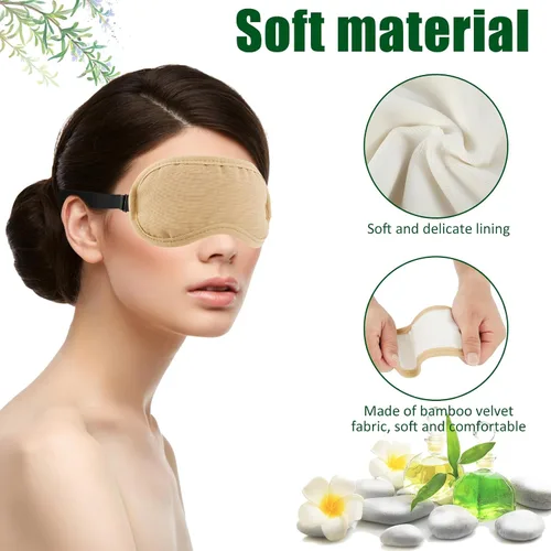 Miniatura 3 de Paquete de 2 unidades de aceite de ricino para ojos, envoltura reutilizable de franela de bambú natural de aceite de ricino con correa elástica