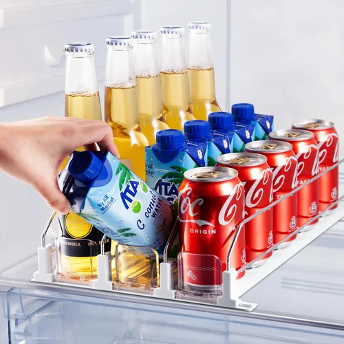 Miniatura 8 de Organizador de bebidas para refrigerador, dispensador de latas de soda para refrigerador, dispensador automático de bebidas para refrigerador