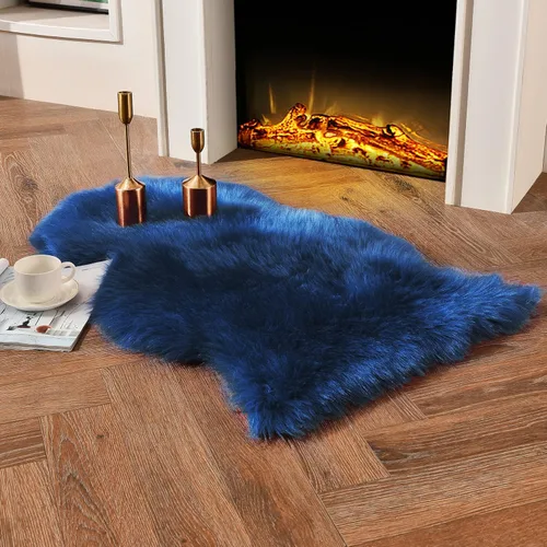 Miniatura 29 de duduta - Alfombra de pelo de oveja sintética verde esmeralda de 2 x 3 pies, alfombra esponjosa lavable para cabecera de cama pequeña, dormitorio