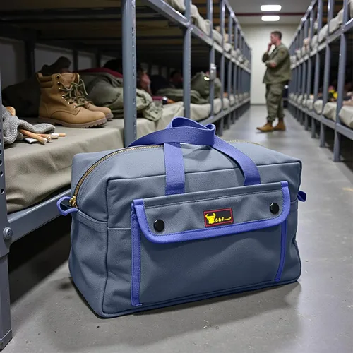 Miniatura 11 de Bolsa de lona encerada multiusos estilo militar, resistente al agua, correa ajustable, totalmente forrada, cierre de doble cremallera, uso pesado