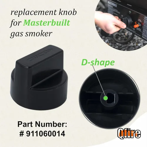 Miniatura 3 de Qfire 911060014 - Pomo de control compatible con Masterbuilt 20051311 gs30d 2 puertas ahumador de gas propano