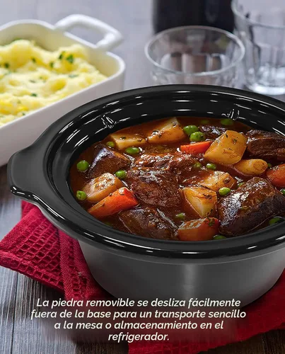 Miniatura 5 de Elite Gourmet MST-275XR# - Olla eléctrica de cocción lenta ovalada, temperatura ajustable, para preparar entradas, salsas y guisos, con tapa de Rojo