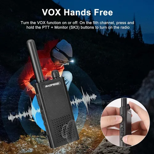 Miniatura 6 de Baofeng Walkie Talkies T26 de largo alcance, batería recargable de iones de litio de 16 canales FRS, radios bidireccionales con auriculares