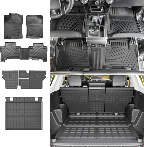 Miniatura 45 de powoq Tapete de suelo compatible con Honda Pilot 2016-2022 con alfombrilla de respaldo, forro de carga de repuesto para accesorios Honda Pilot
