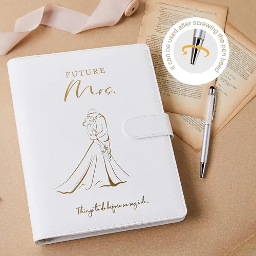 Miniatura 7 de AW BRIDAL Future Mrs Juego de Regalo de Libro y Organizador de Planificación de Bodas, Planificadores de Bodas de Destino, Planificador de Propuesta