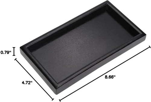 Miniatura 10 de Bandeja de té con forma rectangular de madera maciza versátil para té, café, aperitivos, comidas, bandeja para servir, platos de restaurante