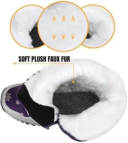 Miniatura 5 de Mishansha - Botas de nieve para niñas, niños niños pequeños niños grandes invierno, cálidas, impermeables, antideslizantes, anti colisión, corte