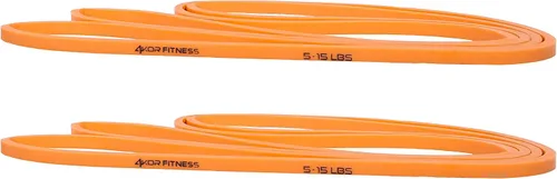 4KOR - Banda de resistencia de 41 pulgadas, paquete de 2 bandas de ejercicio de 5 a 15 libras con un estiramiento satisfactorio de látex de Sri