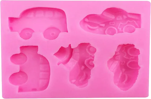 Miniatura 3 de 2 moldes de silicona con forma de automóvil y automóvil deportivo, moldes para pasteles de grado alimenticio, moldes para hornear pasteles, moldes