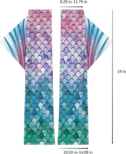 Miniatura 5 de color cosplayer Mermaid Gloves Fish Scales Arm Sleeves Sequin Gloves Fish Scale Fingerless Gloves with Fins