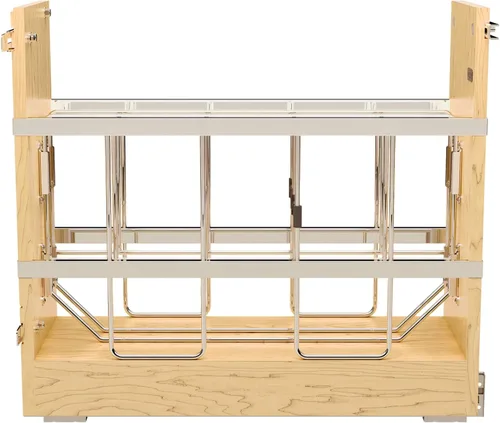 Miniatura 3 de Rev-A-Shelf Estante organizador de utensilios para hornear de madera extraíble de 5 pulgadas para gabinetes de cocina base con cierre suave