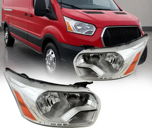 Miniatura 10 de ALLIGATOR AUTO LIGHTS Conjunto de faros delanteros compatible con Ford Transit 2014-2024 150 250 350, faros halógenos conformes a DOT/SAE