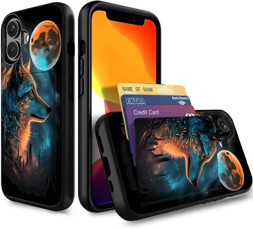 Miniatura 122 de Funda para iPhone Air, funda tipo cartera con ranura para tarjeta oculta, a prueba de golpes, TPU y PC, funda protectora de doble capa para iPhone