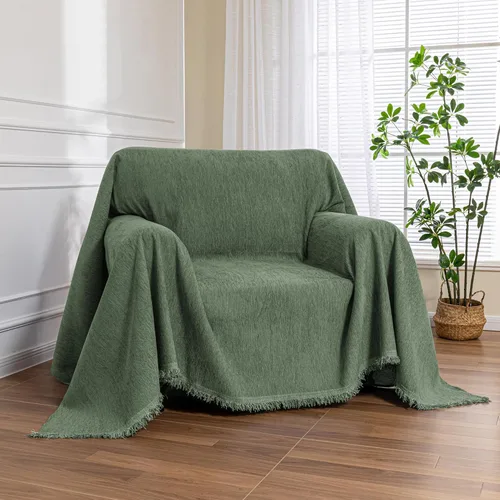 Miniatura 27 de MEETSKY Funda Negra de Silla de Tamaño Grande, Funda de Chenilla para Sillón/Sofá de 1 Cojín para Perro, Fundas de Sofá Protector de Muebles