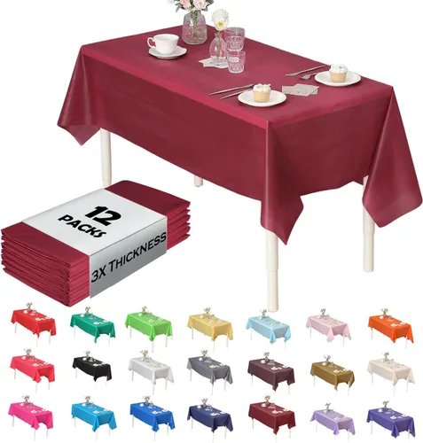 Miniatura 46 de Paquete de 12 manteles de plástico resistentes, reutilizables., Azul Royal Azul real