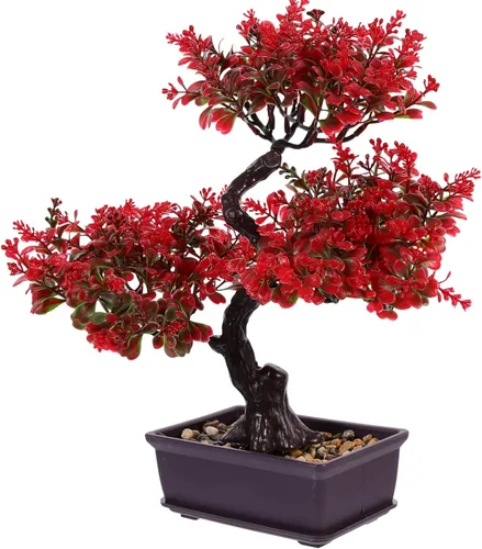 Miniatura 11 de EXCEART Árbol bonsái artificial, plantas de plástico, adorno bonsái para decoración de boda, árbol bonsái de imitación verde