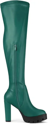 Miniatura 7 de Allegra K Botas altas de tacón grueso sobre la rodilla para mujer