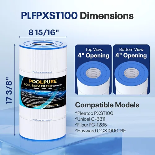 Miniatura 2 de POOLPURE Filtro de piscina PLFPXST100 reemplaza a Hayward X-Stream CC1000, CCX1000-RE, Pleatco PXST100, Ultral-B6, Unicel C-8311, Filbur FC-1285