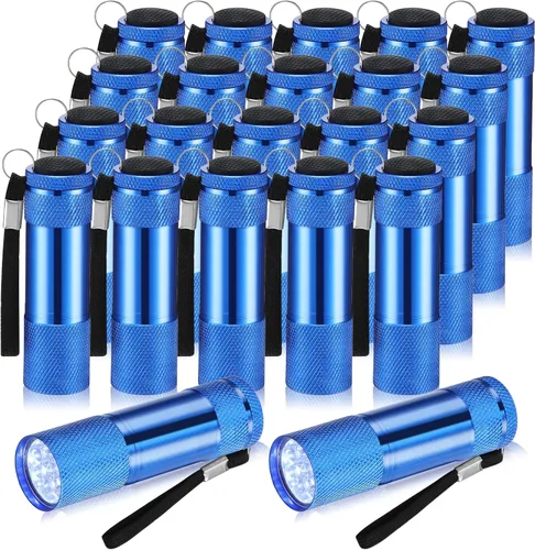 Miniatura 15 de VIHOSE 20 piezas de linternas mini a granel, luz de mano brillante de aluminio con cordón, linternas LED pequeñas para lectura nocturna, emergencia