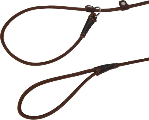 Miniatura 2 de Correa de cuero real para perros pequeños y medianos, ligera, delgada pero resistente, ajustable, correa para perro, suave y delgada, 5 pies x 1/5