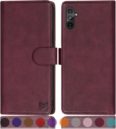 Miniatura 19 de SUANPOT Funda tipo cartera para Samsung Galaxy A13 5G con bloqueo RFID, tarjetero de crédito, funda protectora de piel sintética con tapa para Negro