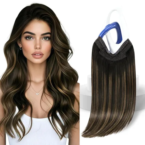 Miniatura 20 de Sunny Hair - Extensiones de cabello humano con banda invisible, color rubio platino (#60), 20 pulgadas