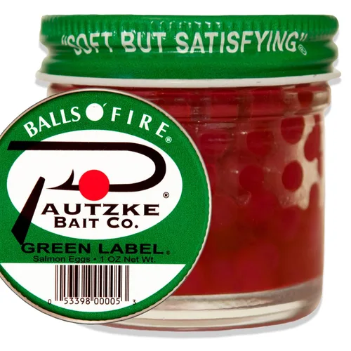 Pautzke Balls O ' Fire - Cebo de pesca para huevos de salmón famoso y eficaz, accesorios de pesca mejorados con rayos UV, trucha de pesca líder con