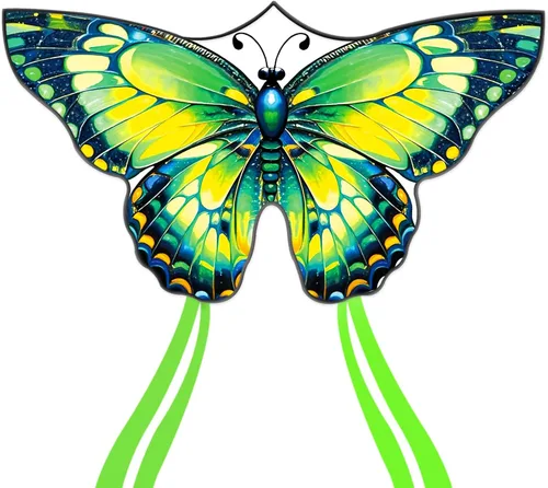Miniatura 11 de Cometa de mariposa grande para adultos y niños de 4 a 8 años y 8 a 12 años, fácil de volar, cometa de una sola línea de 55 x 28 pulgadas