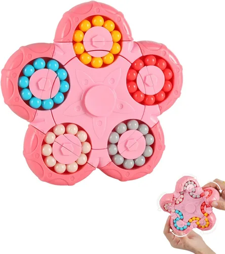 Miniatura 9 de YUDANSI Juguete de rompecabezas de frijol mágico, cubo giratorio 2 en 1, cubo mágico giratorio, regalo para niños y niñas de 3 años, 5-7, 8-12