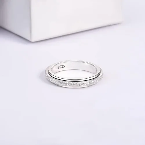 Miniatura 5 de Teioa Anillos giratorios de plata de ley antiansiedad, anillos para aliviar el aburrimiento, TDAH, autismo, anillos para mujeres y hombres