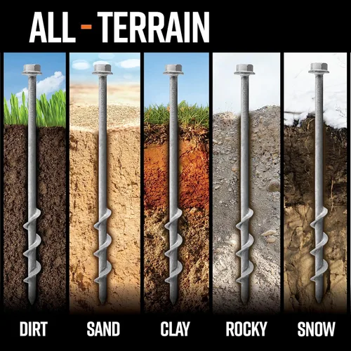 Miniatura 8 de GROUNDGRABBA Estaca atornillada para suelo normal a duro Tornillos de tierra de anclaje de tierra impulsados por taladro de primera calidad 2
