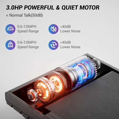 Miniatura 7 de CURSOR FITNESS Cintas de correr inclinadas al 16% para el hogar pequeñas con 3 pantallas LED, almohadilla plegable de 3.0 HP para caminar