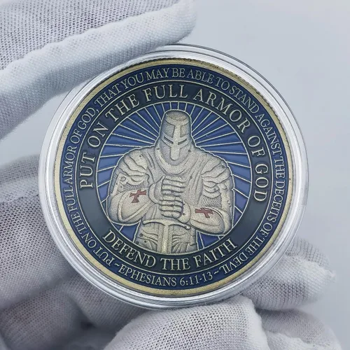 Miniatura 3 de Ponte la armadura completa de Dios Moneda de desafío Efesios 6:11-13 Regalo inspirador