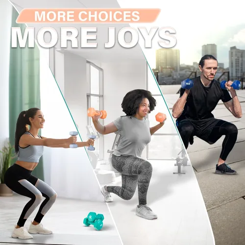 Miniatura 6 de Yes4All Mancuernas Hexagonales de Vinilo - Juego de 2 Mancuernas para Gimnasio en Casa y Entrenamiento de Fuerza (Opciones de Peso de 2-15 libras)