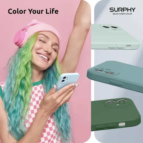 Miniatura 7 de SURPHY Diseño para Funda iPhone 11 con Protección de Cámara, Diseño Delgado de Borde Recto, Funda de Teléfono de Silicona Líquida para iPhone 11
