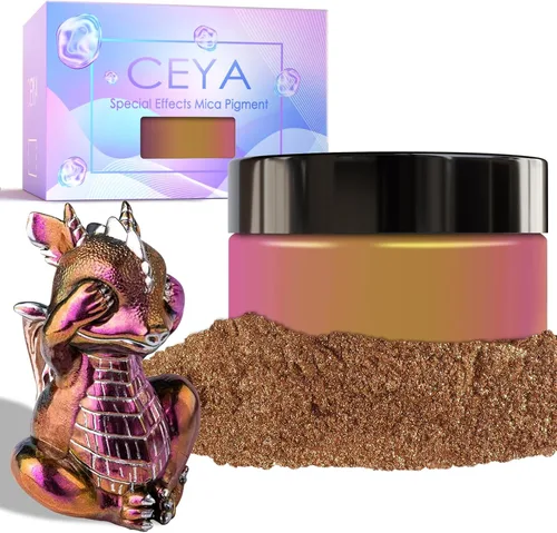 Miniatura 7 de Ceya Polvo de mica camaleón, 1.8 onzas/1.76 oz de polvo cromado Midnight Dream Chrome, pigmento de cambio de color con efecto nacarado de grado
