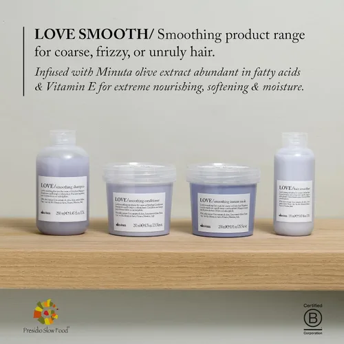 Miniatura 4 de Davines LOVE - Máscara instantánea suavizante, acción antiencrespamiento de acción rápida para cabello ondulado, rebelde y grueso, suaviza