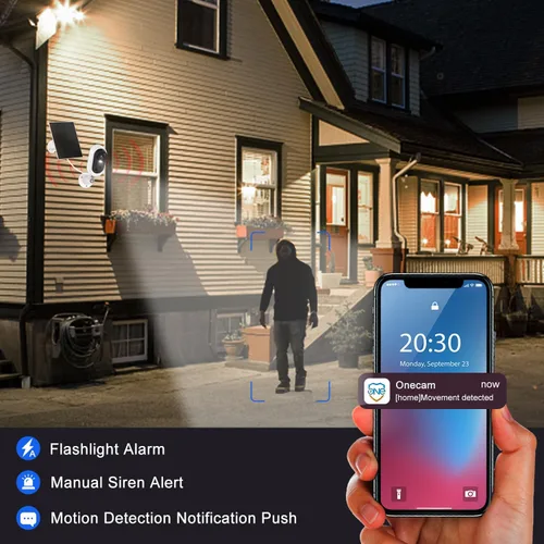 Miniatura 4 de Heyall Cámara solar inalámbrica para exteriores: no más escalada de escaleras para recargar - Cámara de seguridad alimentada por batería WiFi 2K
