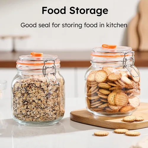 Miniatura 6 de Jillmo Tarro de fermentación de 1 litro, kit de fermentación de vidrio cuadrado con peso para hacer chucrut, salsa picante, hidromiel, sidra y más
