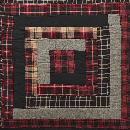 Miniatura 6 de VHC Brands Rustic & Lodge Cumberland - Accesorio de ropa de cama acolchado, funda europea, 26 x 26 pulgadas, color rojo chile