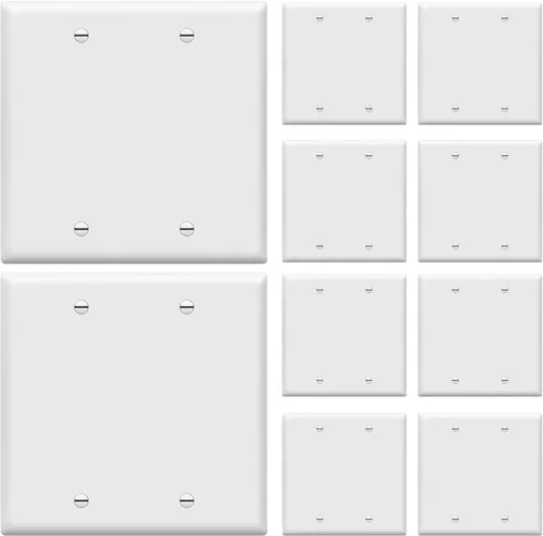 Miniatura 18 de Enerlites Cubierta de Dispositivo en Blanco Placa de Pared, Acabado Brillante, Tamaño 4-Gang 4.50" x 8.19", Policarbonato Termoplástico Irrompible