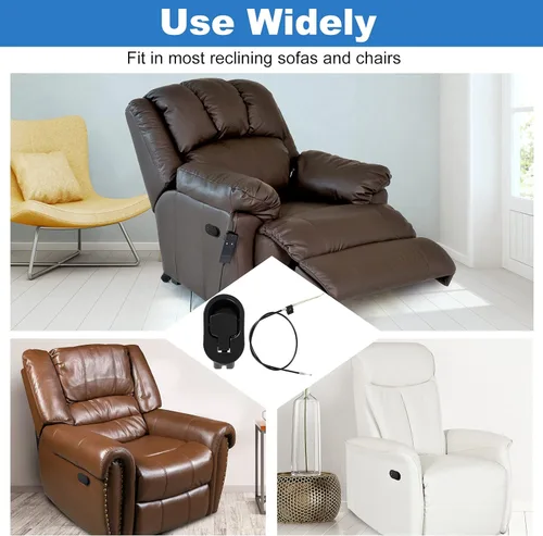 Miniatura 7 de Nonley Tirador reclinable de metal resistente con cable, mango universal de liberación reclinable para sofá que se adapta a la mayoría