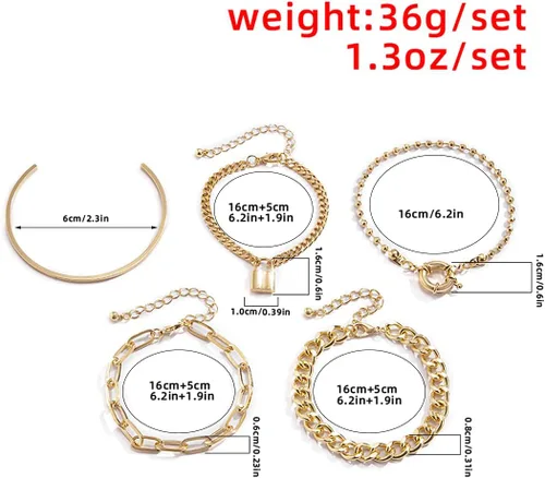 Miniatura 12 de 5 pulseras con dije de candado para mujeres y adolescentes, accesorios de mano de fiesta, Aolly, No es una piedra preciosa