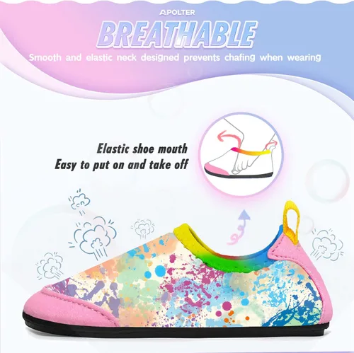 Miniatura 6 de Apolter - Zapatos de agua o natación estilo calcetín para niños, unisex, antideslizantes, para la playa o piscina, color aguamarina