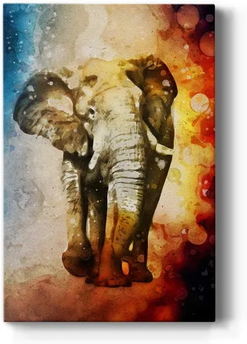 Miniatura 9 de Renditions Gallery Watercolor Elephant Gallery Wrapped Canvas Wall Art, 12x18, Black/White