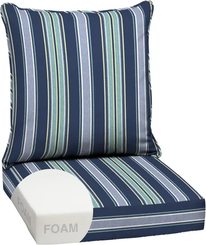 Miniatura 176 de Arden Outdoor Deep Seat Cushion Set, 24 x 24 pulgadas, Cojín para exteriores resistente al clima, a la lluvia y a la decoloración para silla, sofá