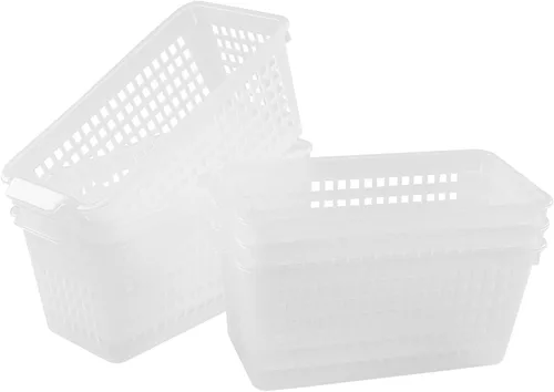 Miniatura 9 de Paquete de 6 bandejas de almacenamiento de plástico transparente para armarios, encimeras y cajones